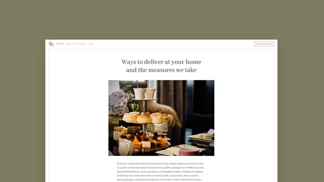 Bootstrap HTML Template Food Delivery