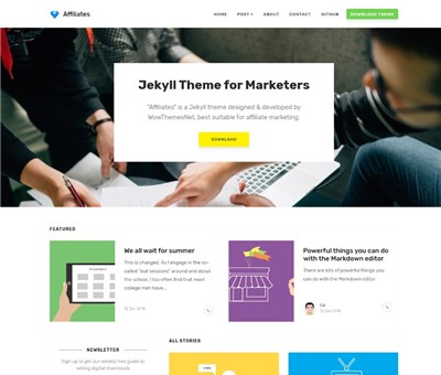 Affiliates - Jekyll Theme for Bloggers
